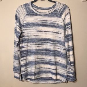 Light blue and white streaked top